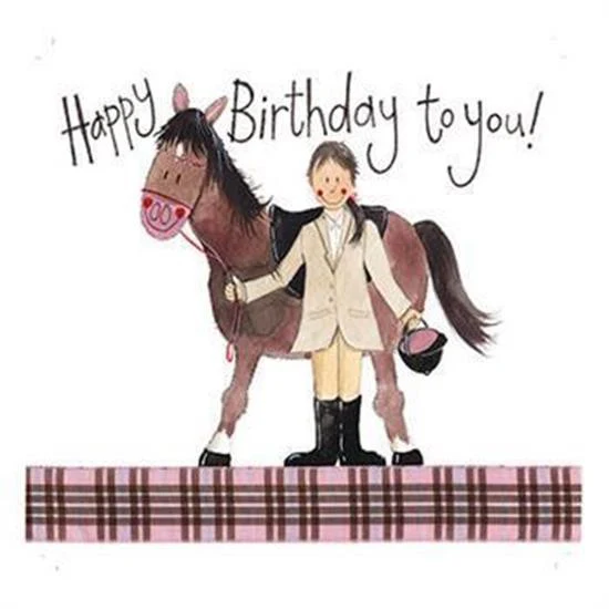 Alex Clark Girl & Pony Happy Birthday Card