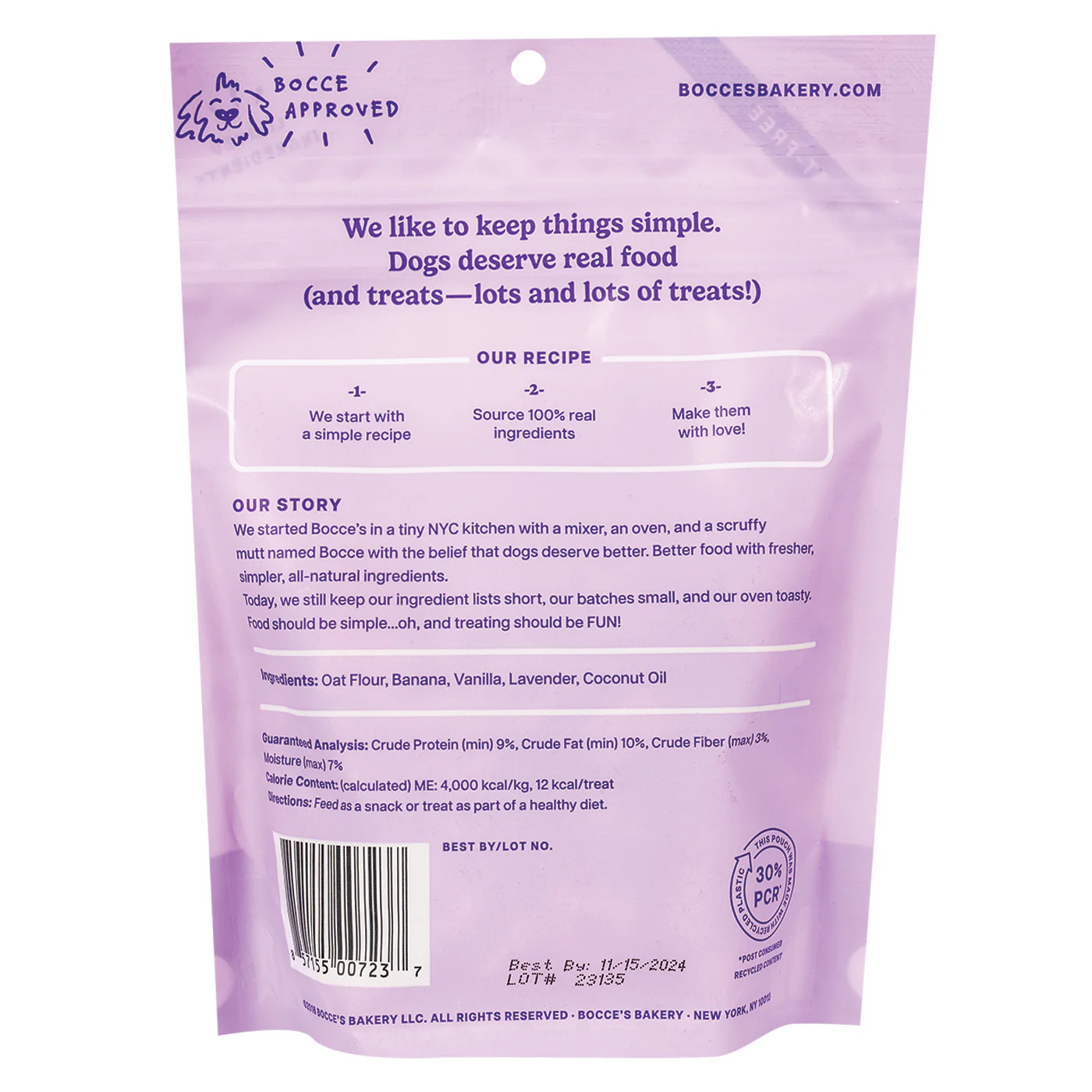 Bocce's Bakery Bedtime Tea Basic Biscuit Dog Treats 141.7 g - Image 2