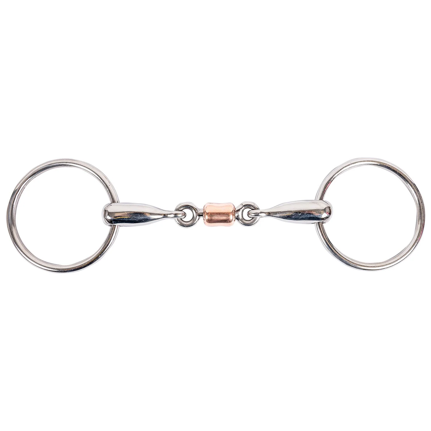 EvoEq Double Jointed Loose Ring Snaffle Bit W/ Copper Roller