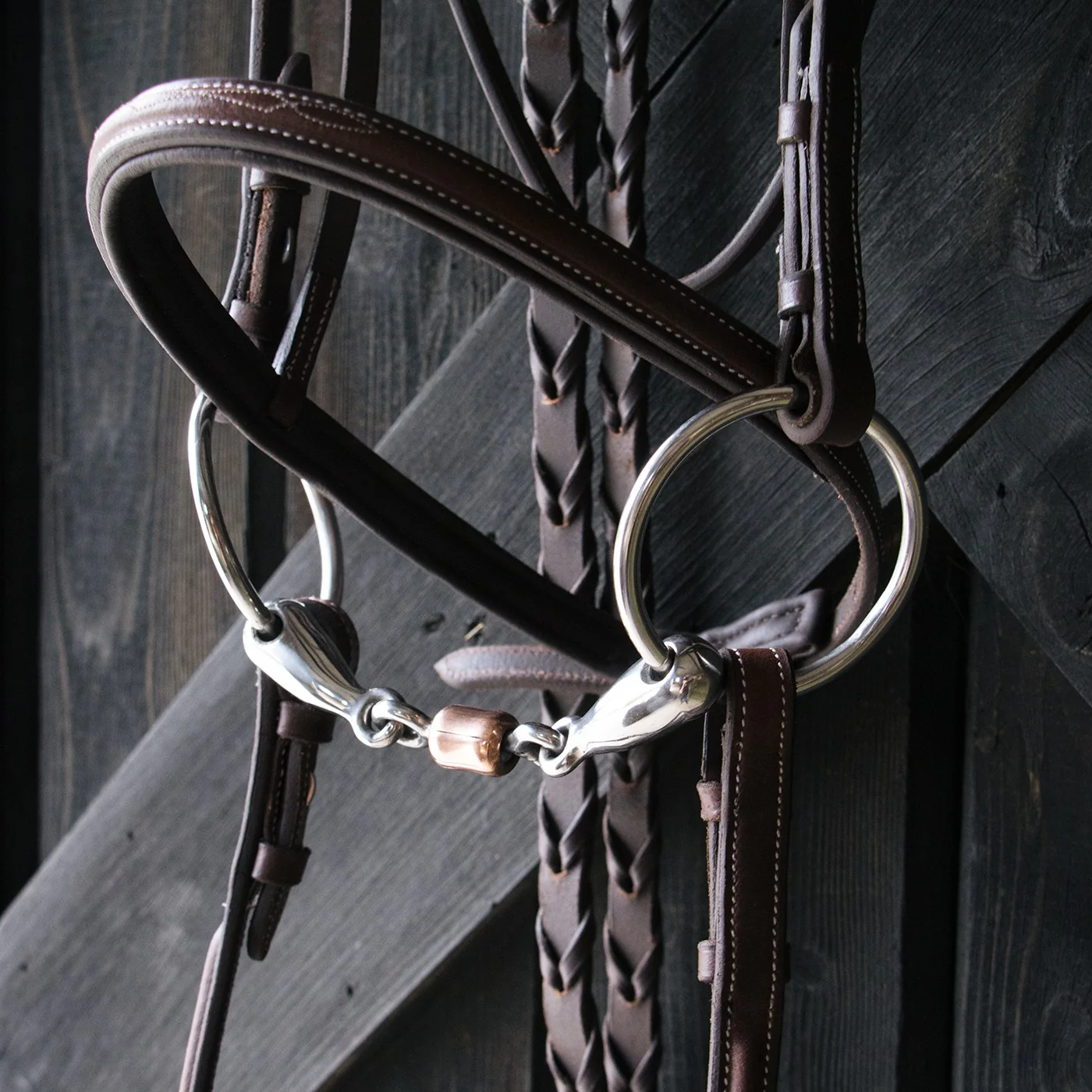 EvoEq Double Jointed Loose Ring Snaffle Bit W/ Copper Roller - Image 3