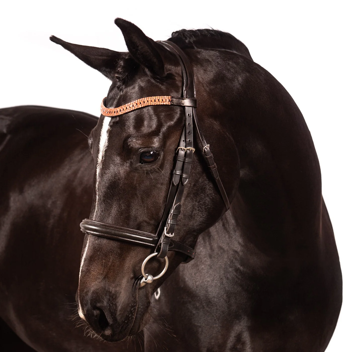 FFE Rose Gold Princess Wave Dressage Snaffle Bridle - Image 11