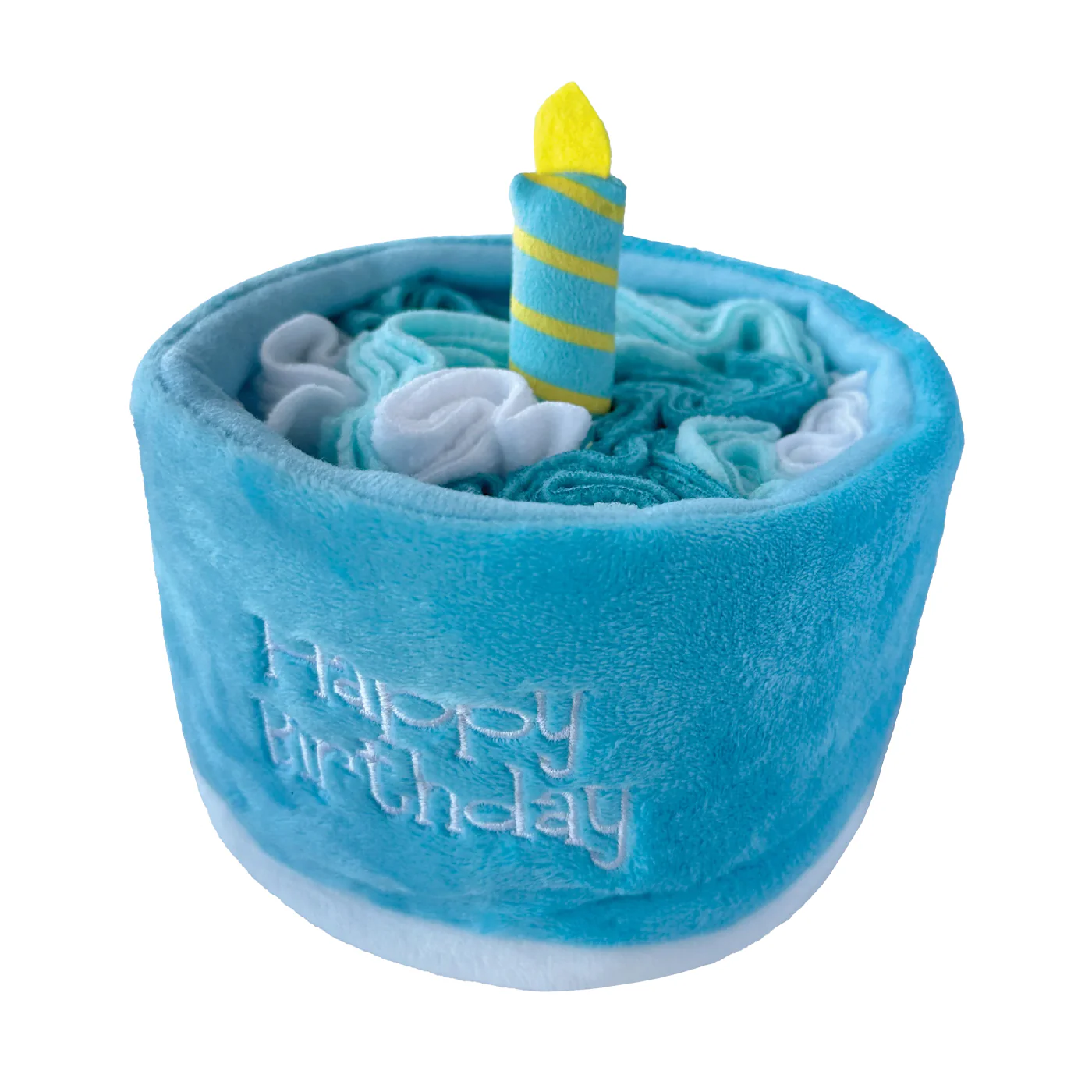 Fou Fou Brands Fou Fit Hide 'N Seek Blue Birthday Cake Snuffle Dog Toy