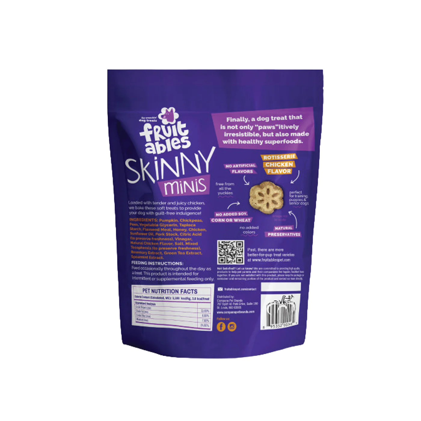Fruitables Skinny Minis Chewy Rotisserie Chicken Dog Treats 141 g - Image 2
