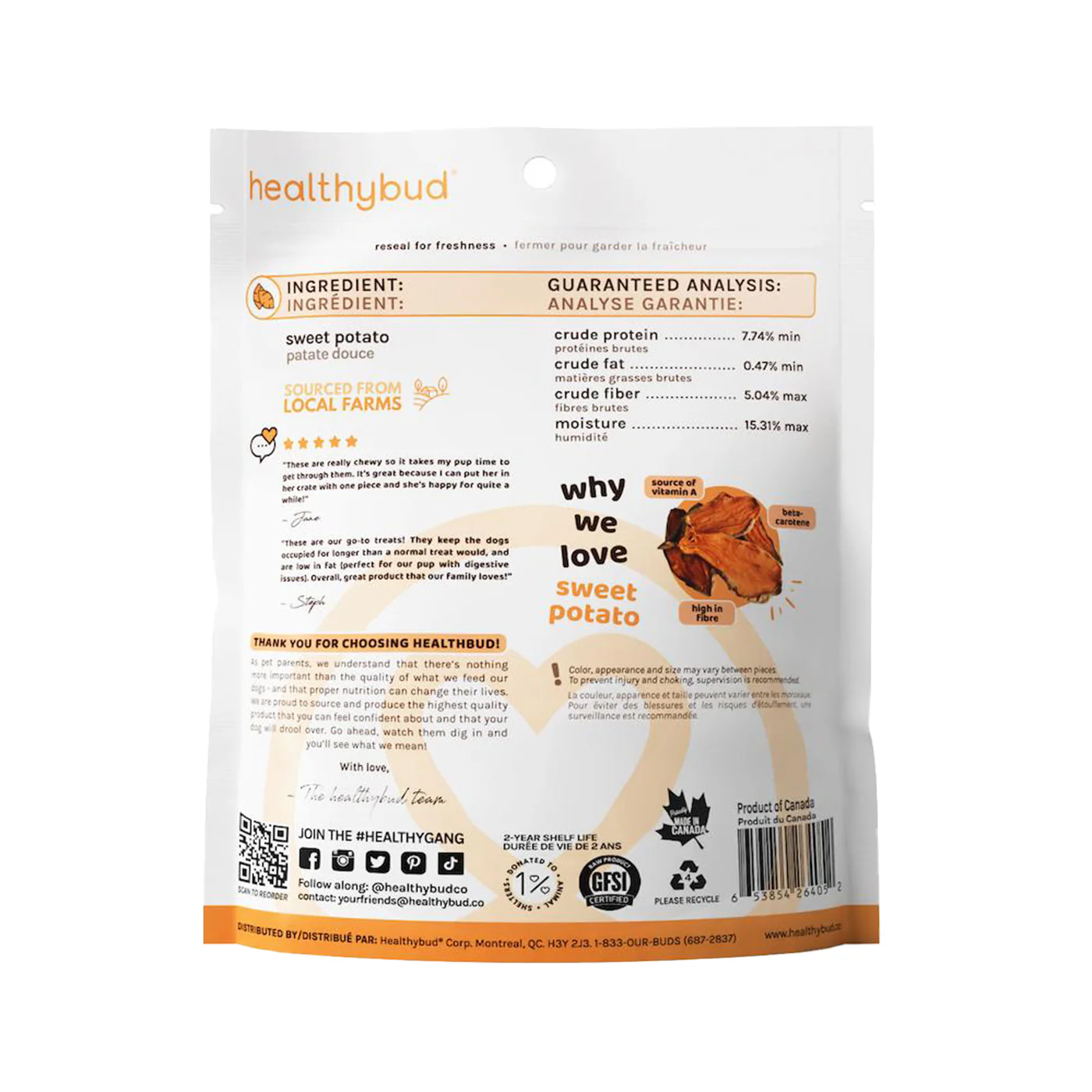 Healthybud Sweet Potato Dog Treats 158 g - Image 2