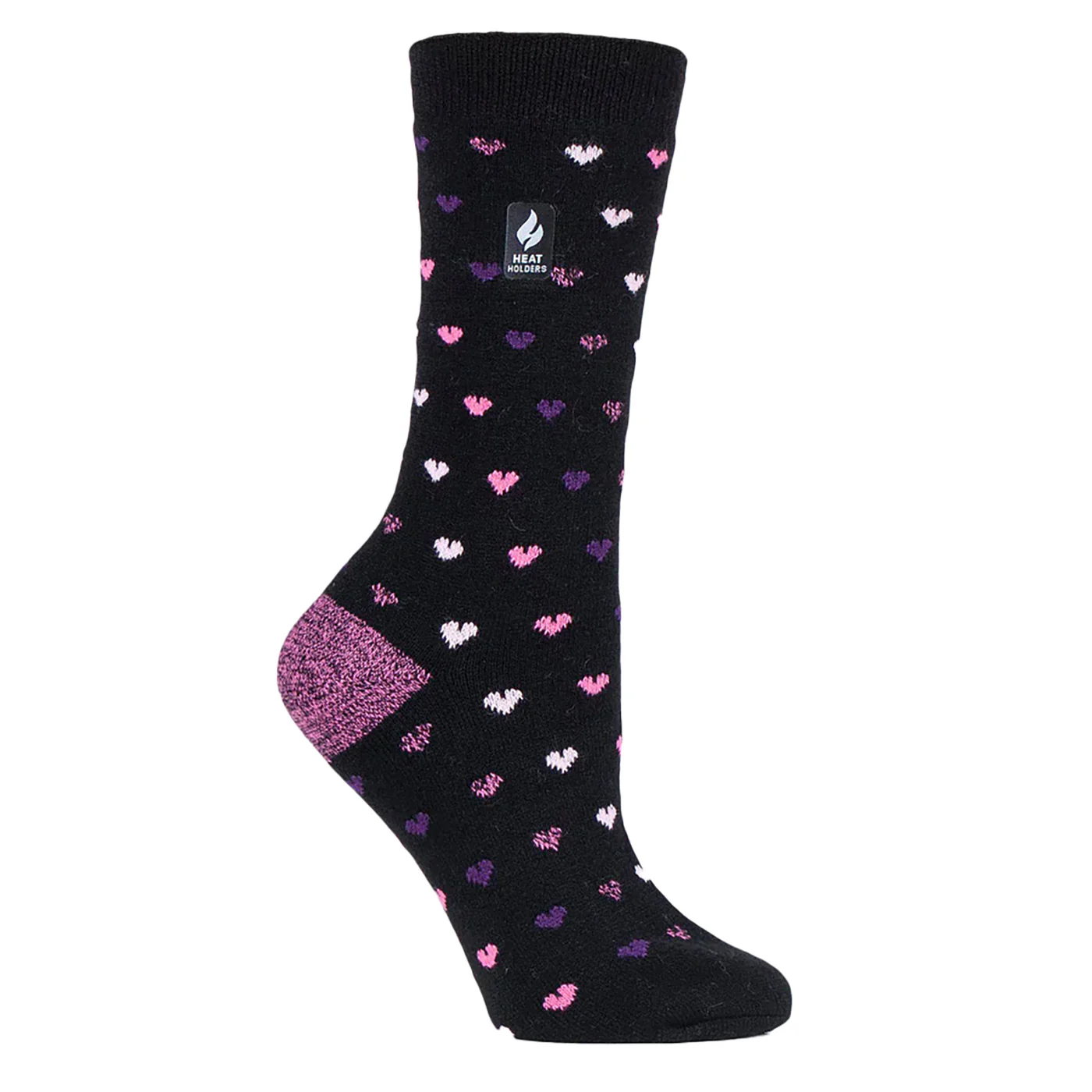 Heat Holders Ultra Lite Orchid Hearts Crew Socks - Image 2