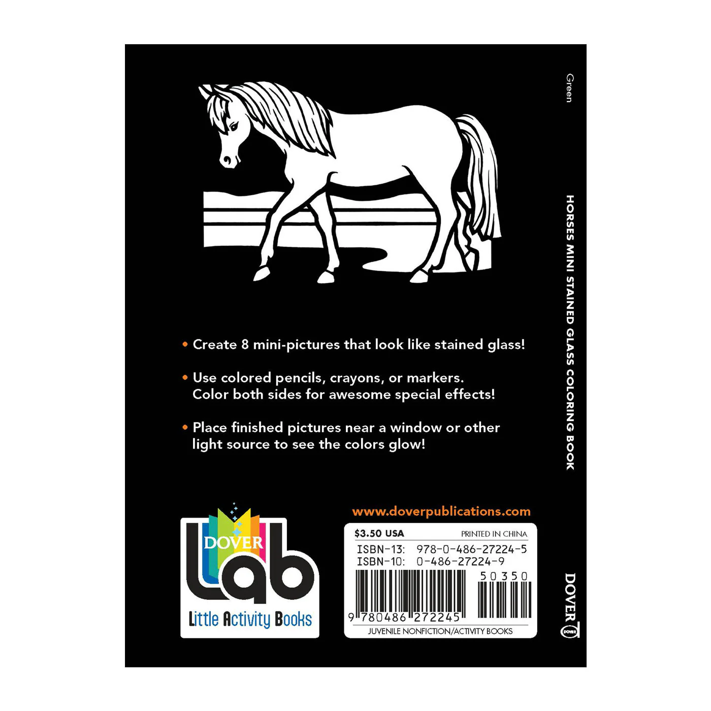 Horses Mini Stained Glass Coloring Book - Image 2