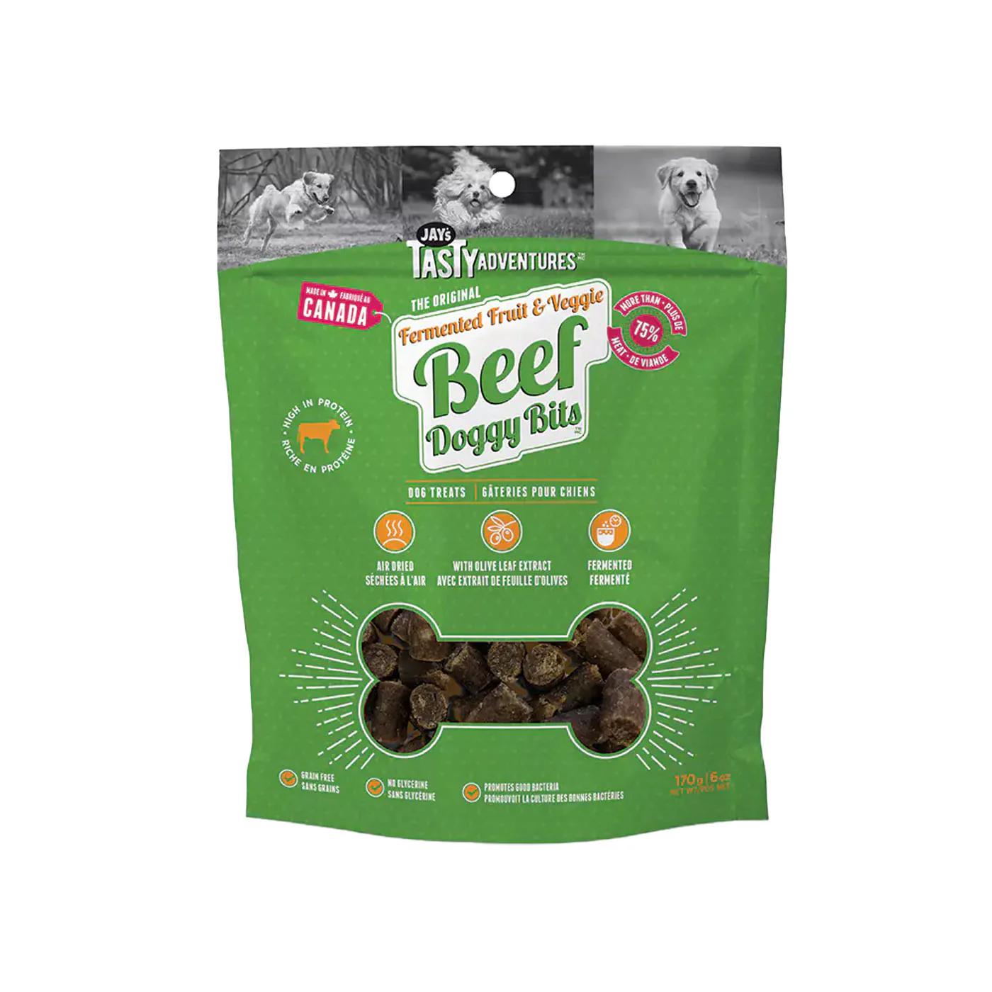 Jay's Tasty Adventures Fermented Fruit & Veggie Beef Dog Treats 170 g