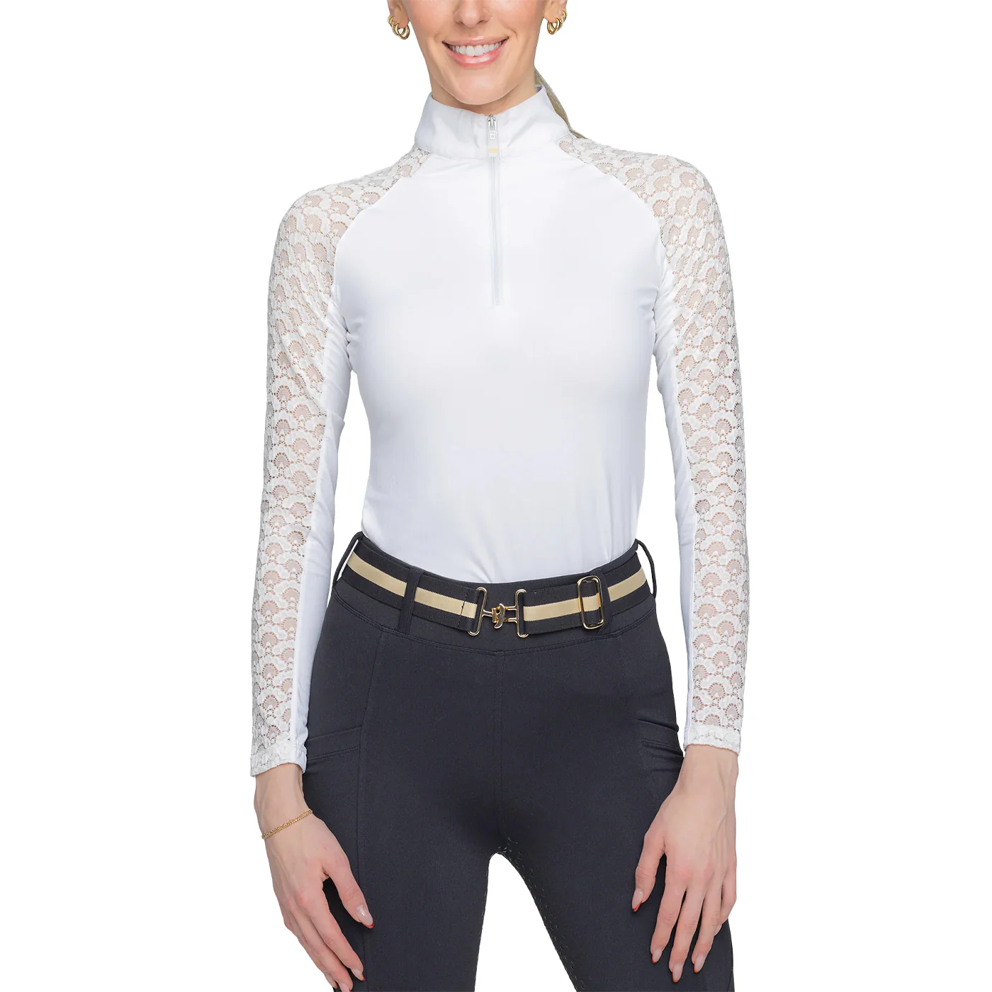Kastel Denmark Long Sleeve Lace Trim Shirt - Image 3