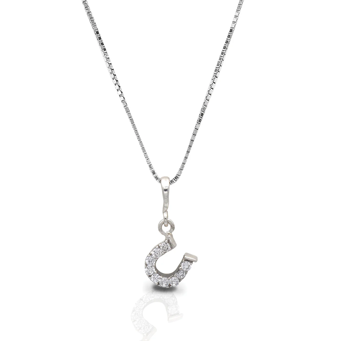 Kelly Herd Clear Dangle Horseshoe Necklace