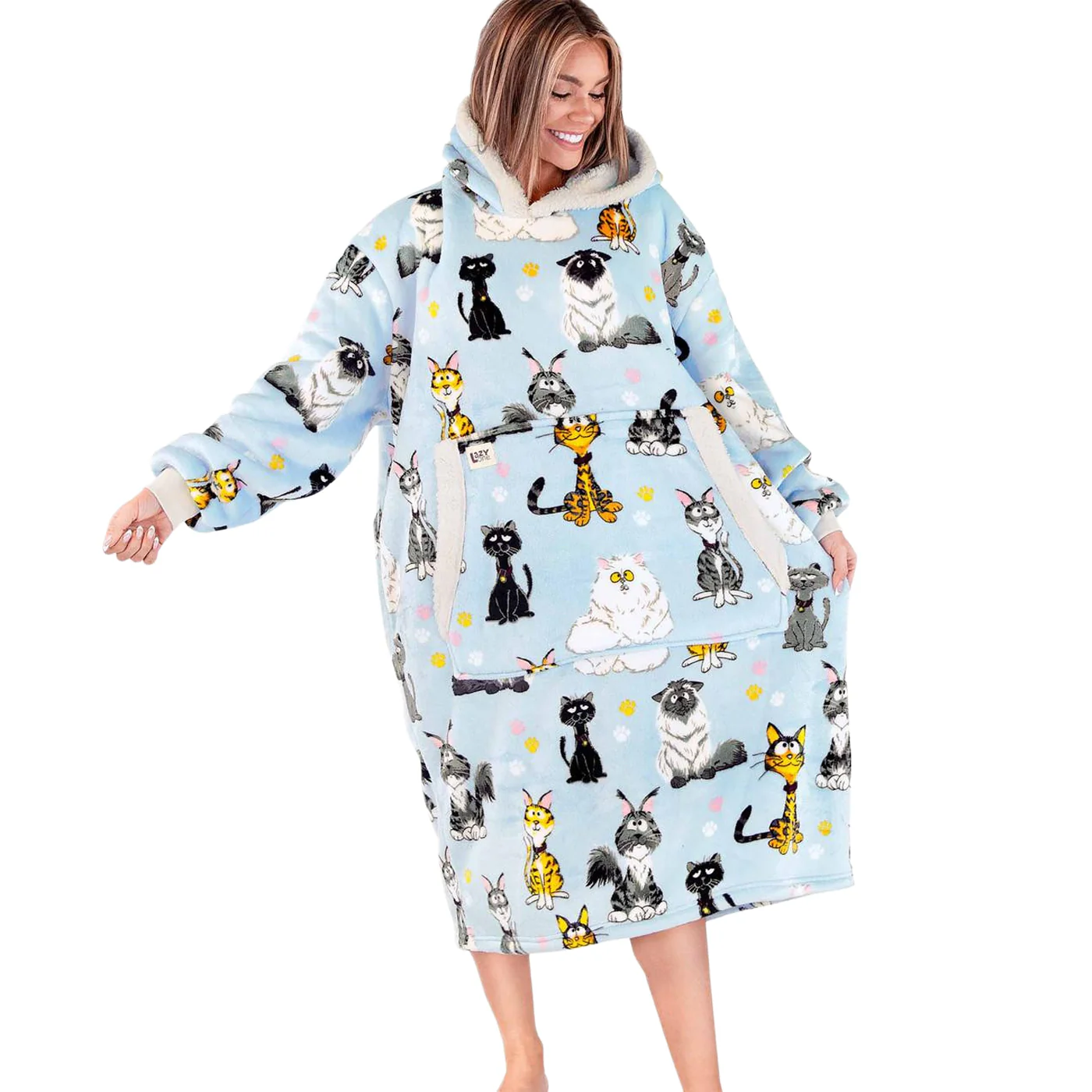 Lazy One Cattitude Blanket Hoodie