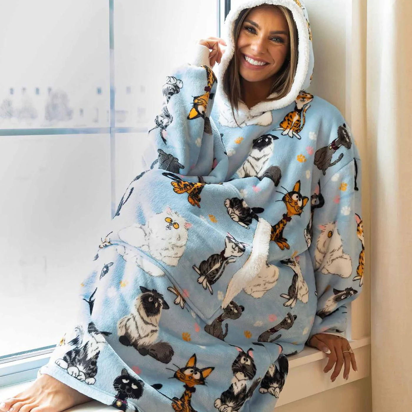 Lazy One Cattitude Blanket Hoodie - Image 2