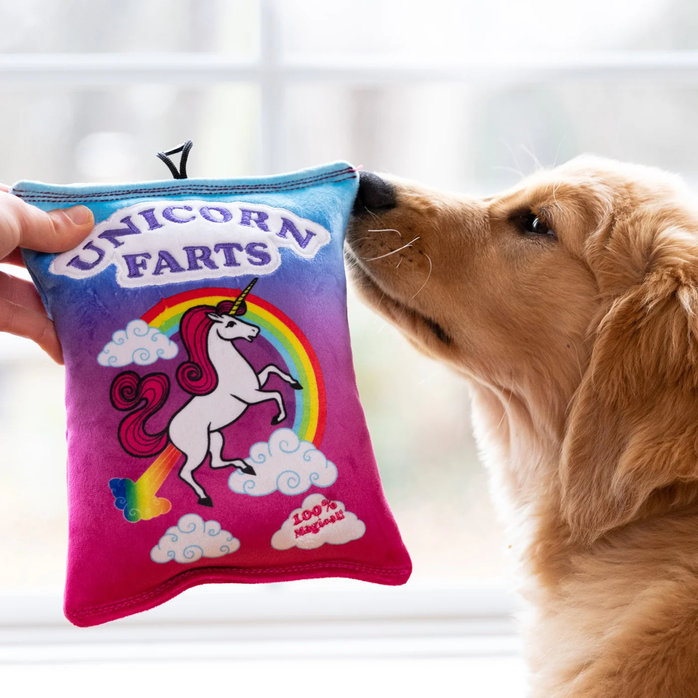Lulubelles Power Plush Unicorn Farts Dog Toy - Image 4