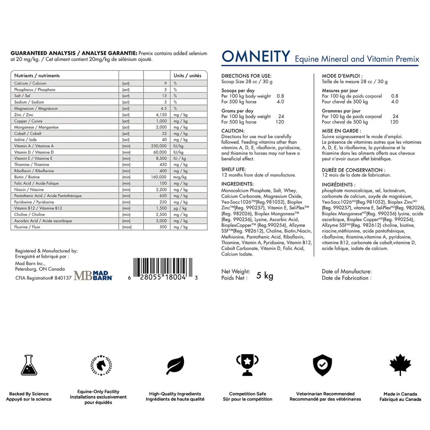 Mad Barn Omneity Equine Mineral Vitamin Premix 5 kg - Image 2
