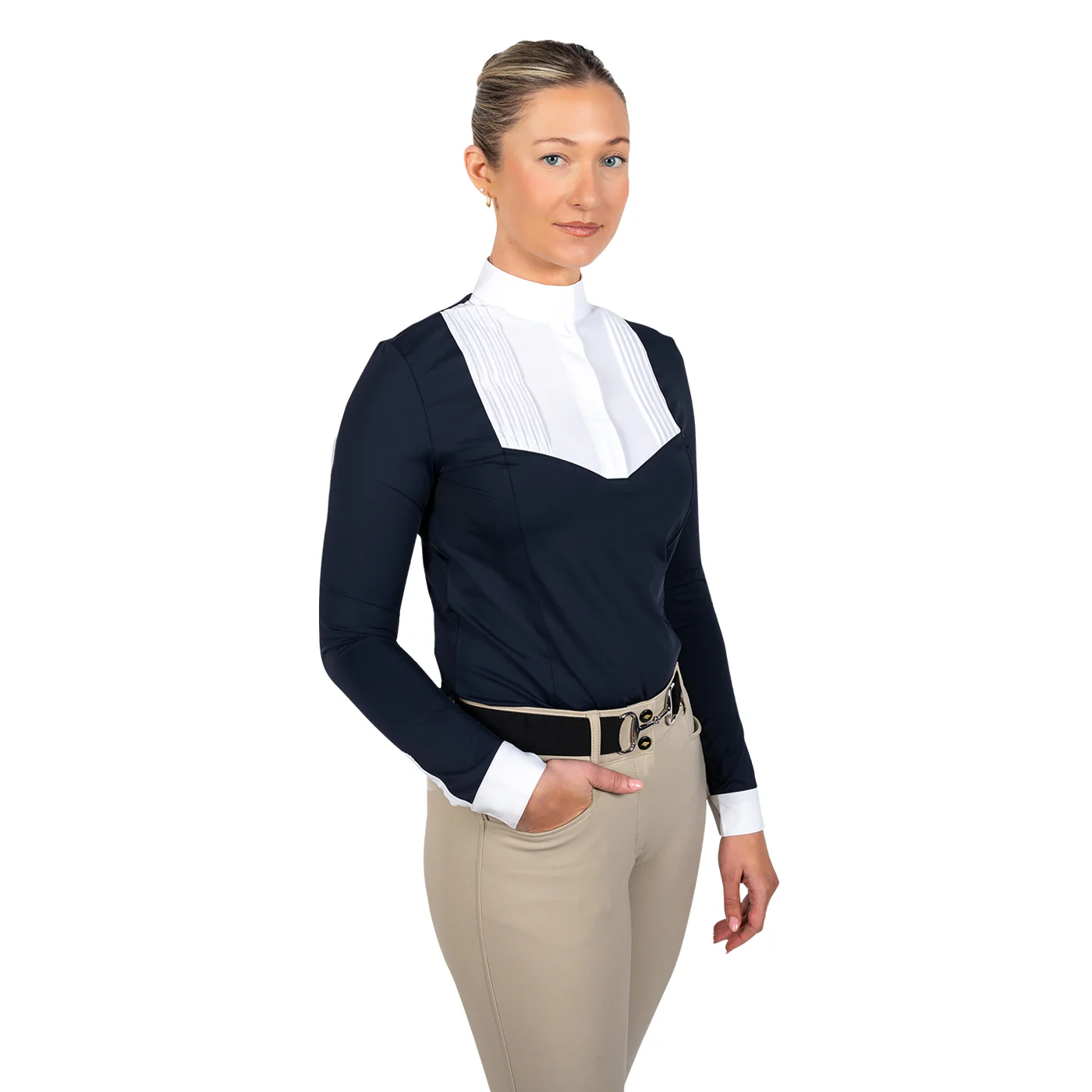 Nikara Emilia Pleat Bib Long Sleeve Show Shirt - Image 15