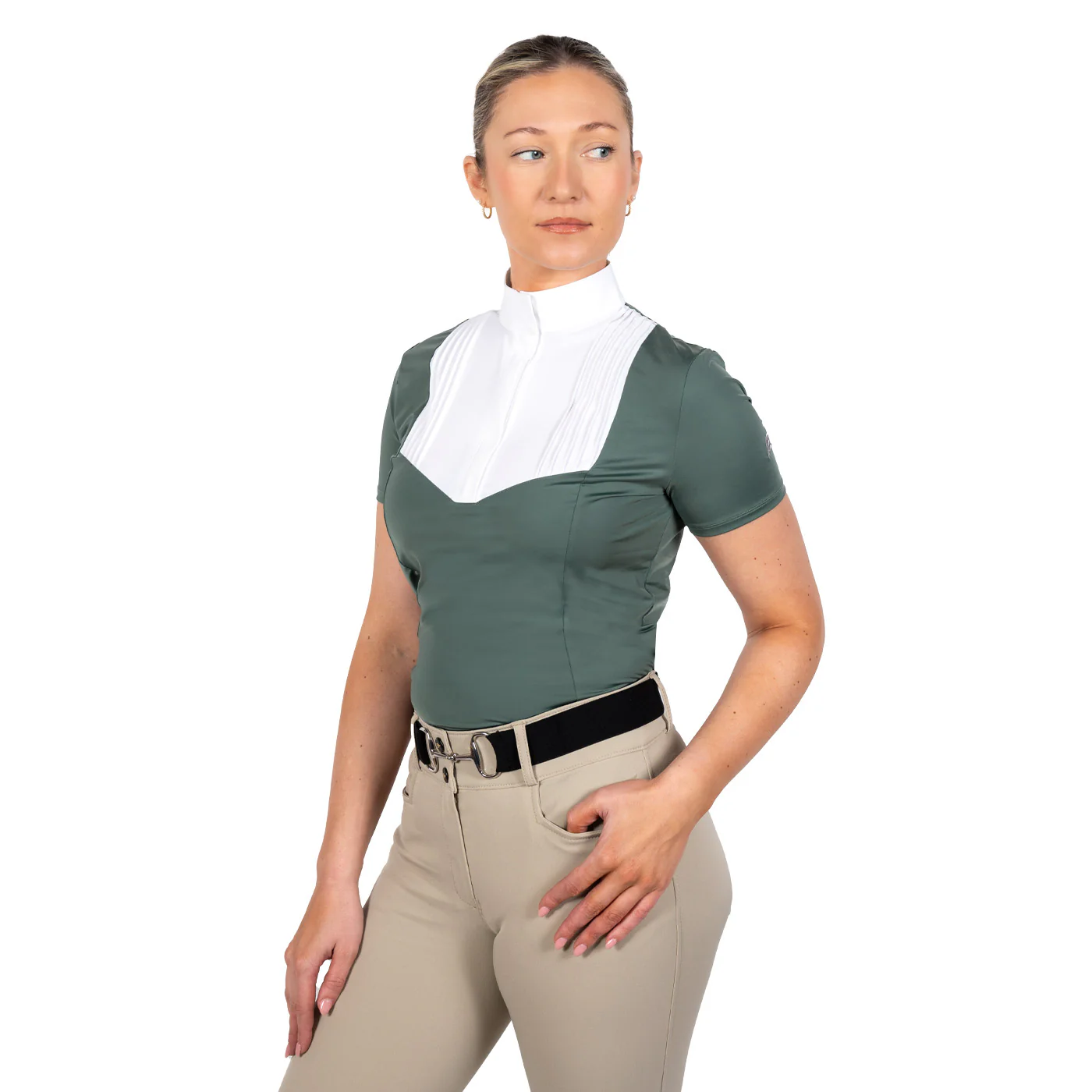 Nikara Emilia Pleat Bib Short Sleeve Show Shirt - Image 13