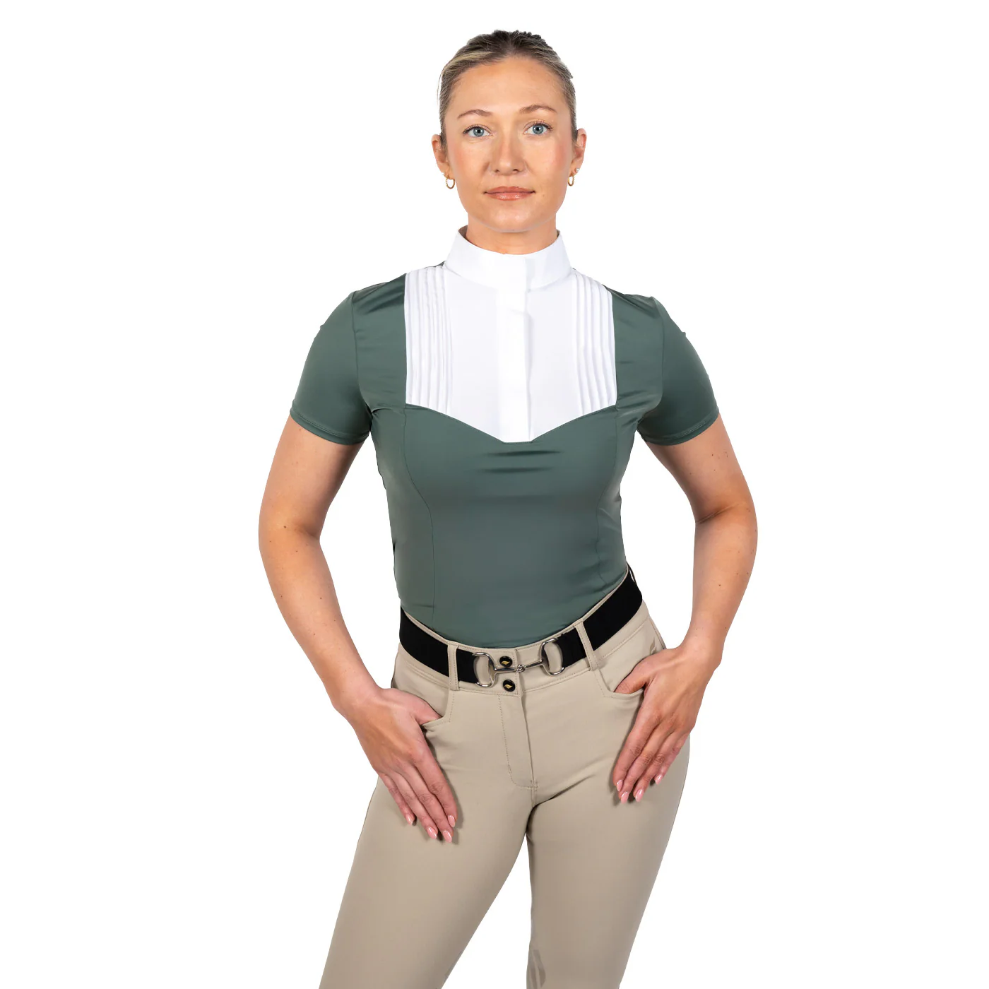 Nikara Emilia Pleat Bib Short Sleeve Show Shirt - Image 14