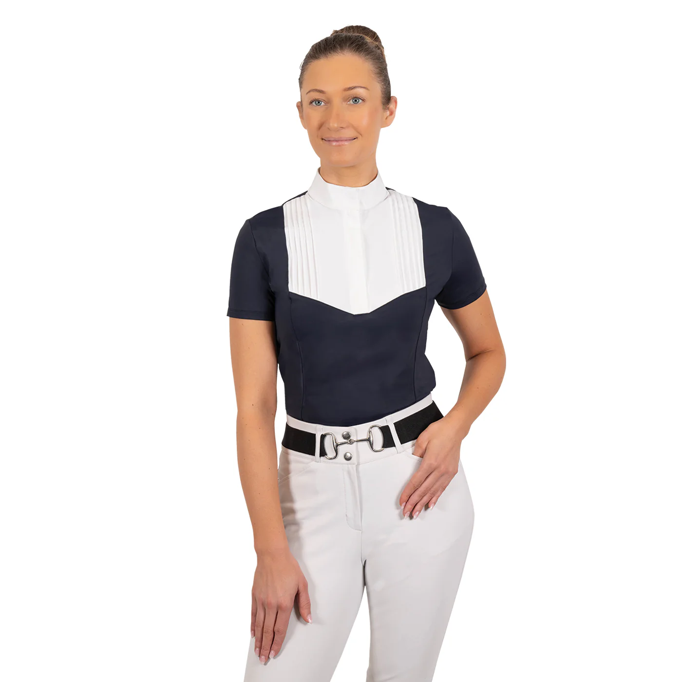 Nikara Emilia Pleat Bib Short Sleeve Show Shirt - Image 24