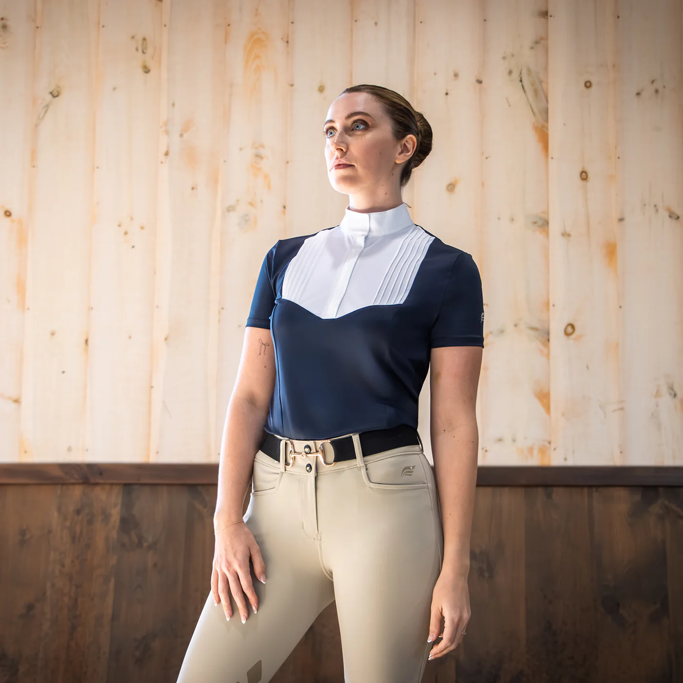 Nikara Emilia Pleat Bib Short Sleeve Show Shirt - Image 36