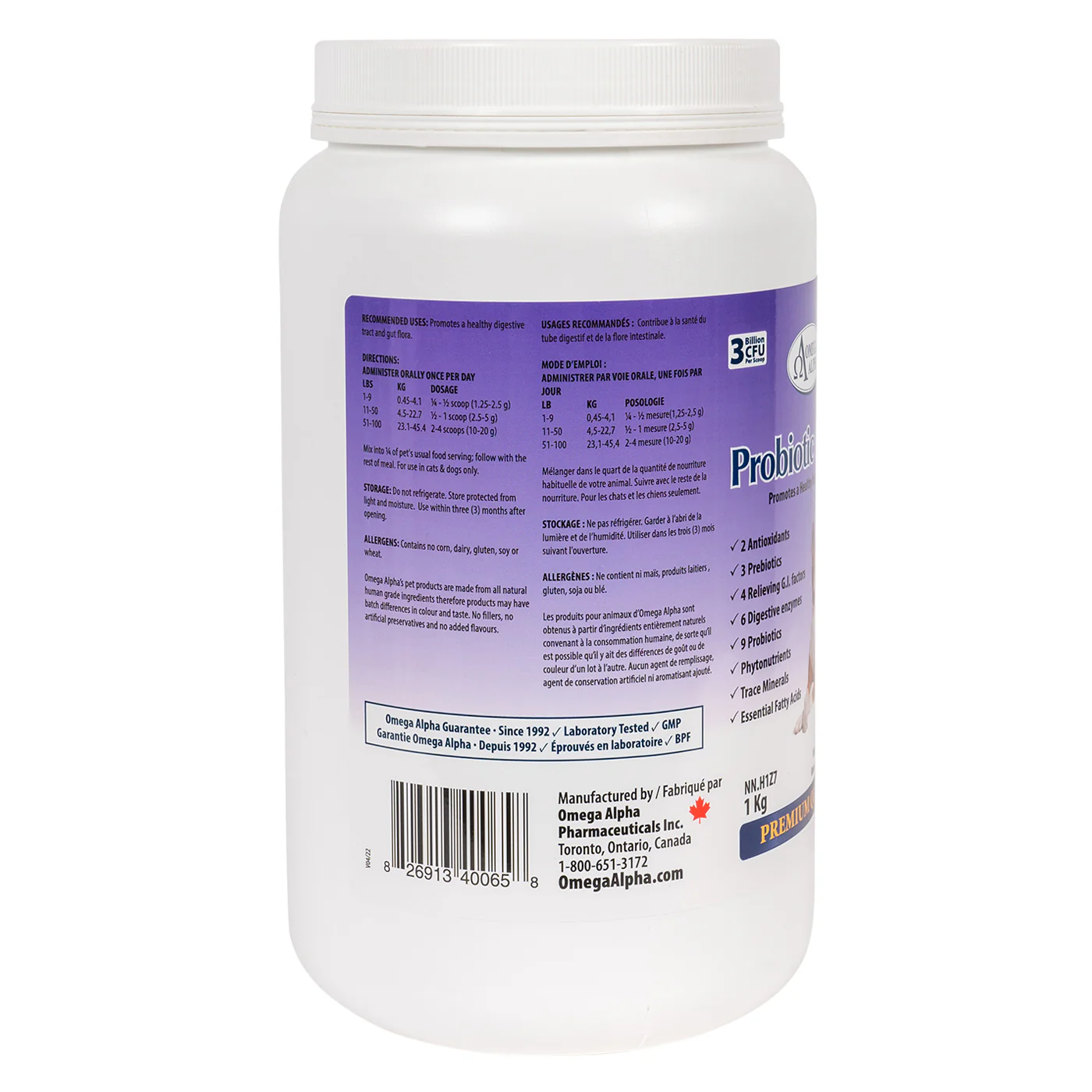 Omega Alpha Probiotic 8 Plus Pet Supplement 1 kg - Image 3