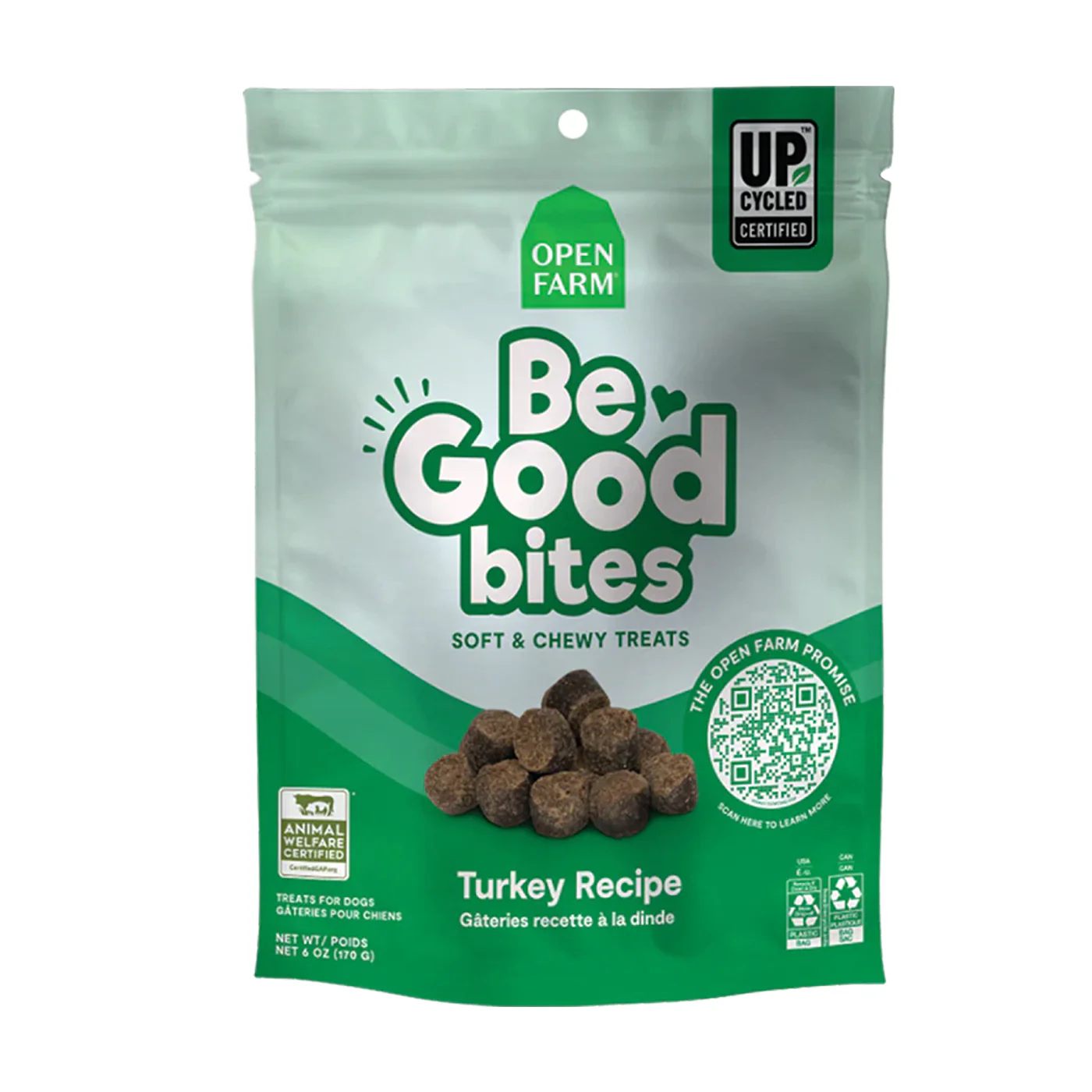Open Farm Be Good Bites Turkey Recipe Soft & Chewy Dog Treats 170 g