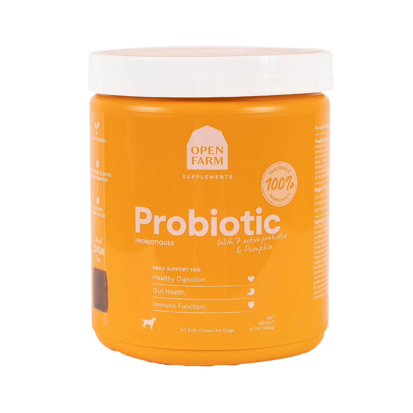 Open Farm Probiotic Chews Dog Supplement 90 Count