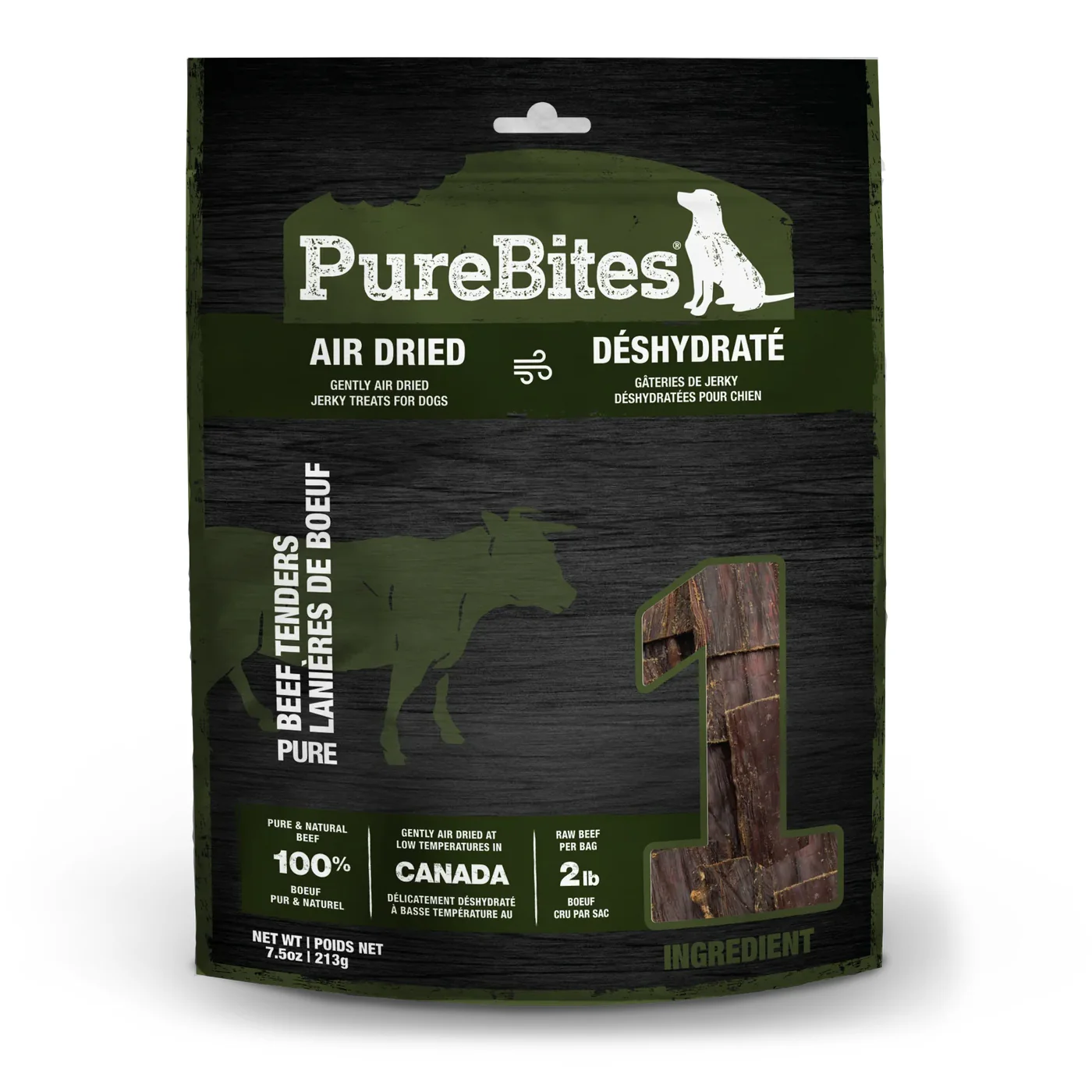 PureBites Air Dried Beef Jerky Dog Treats 213 g
