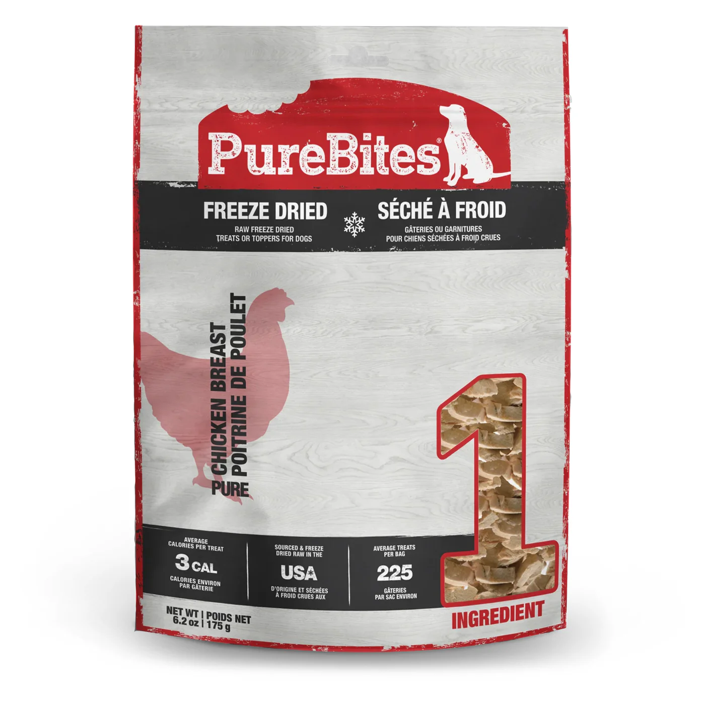 PureBites Freeze Dried Chicken Dog Treats 175 g