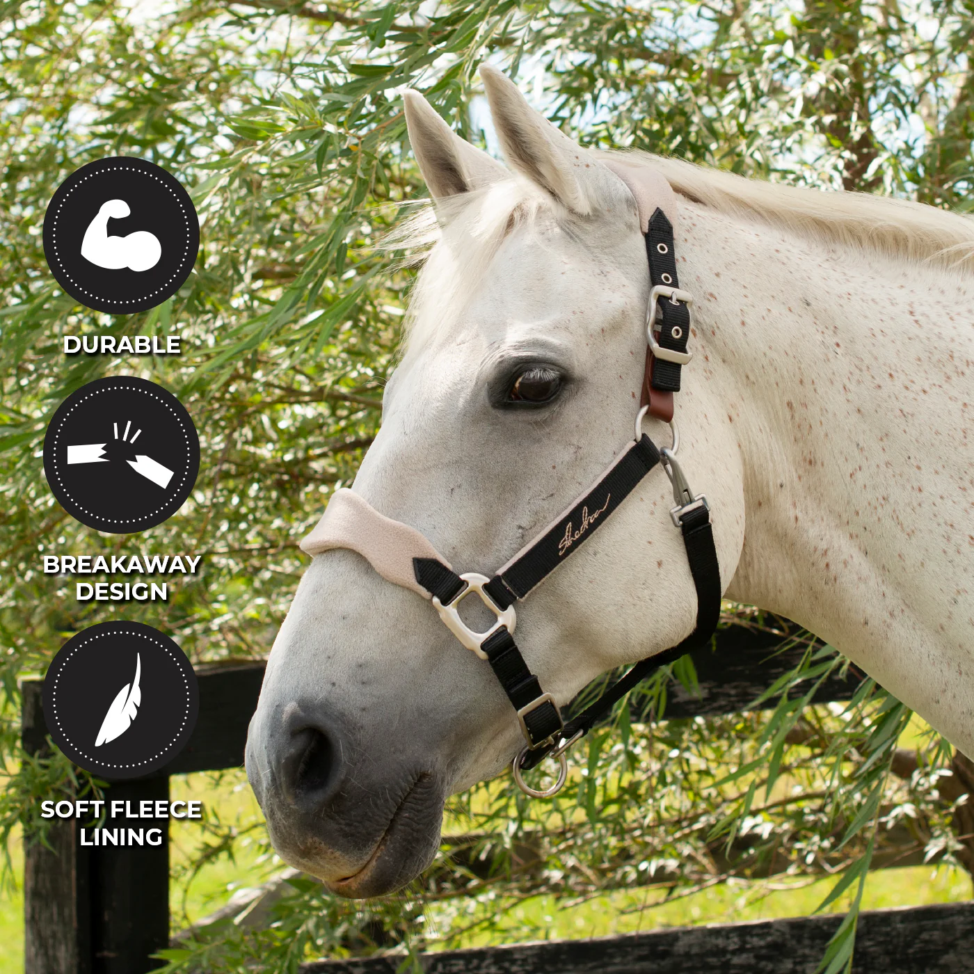 Shedrow Breakaway Halter W/ Fleece - Image 14