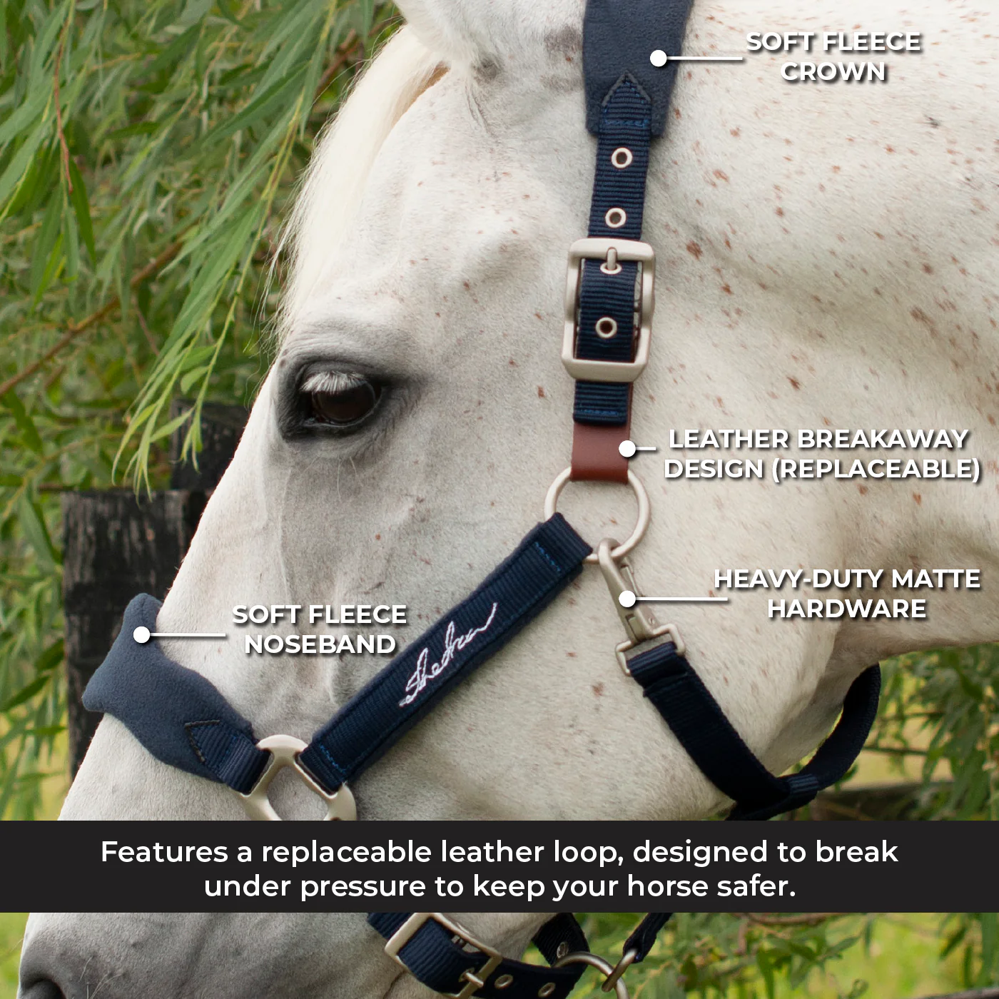 Shedrow Breakaway Halter W/ Fleece - Image 4