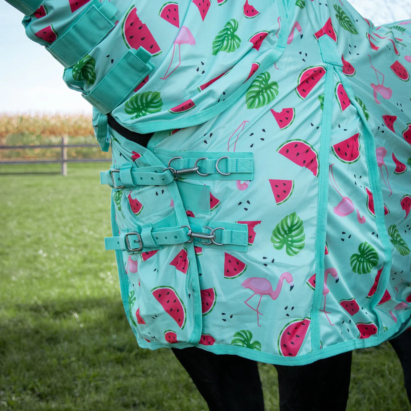 Shedrow Flamingo Breeze Extend-A-Neck Fly Sheet - Image 6