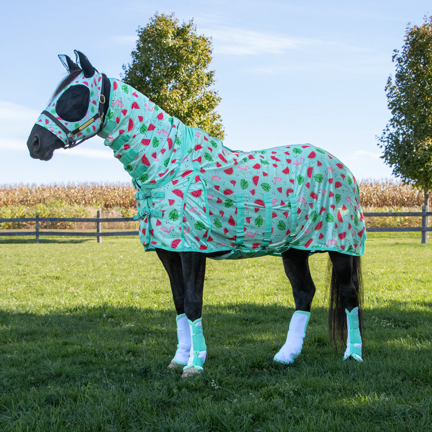 Shedrow Flamingo Breeze Extend-A-Neck Fly Sheet - Image 8