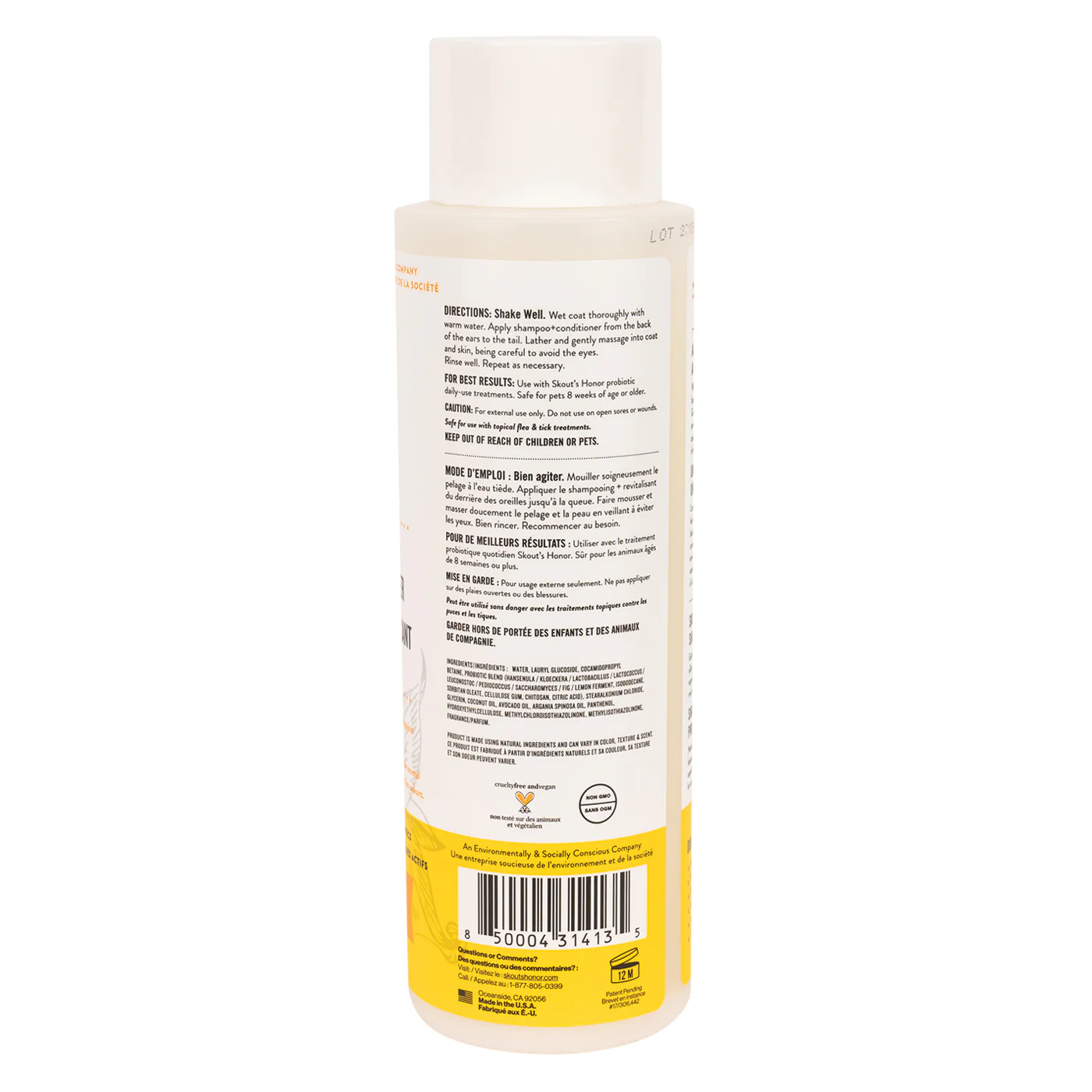 Skout's Honor Honeysuckle Probiotic Shampoo Plus Conditioner 473 mL - Image 2