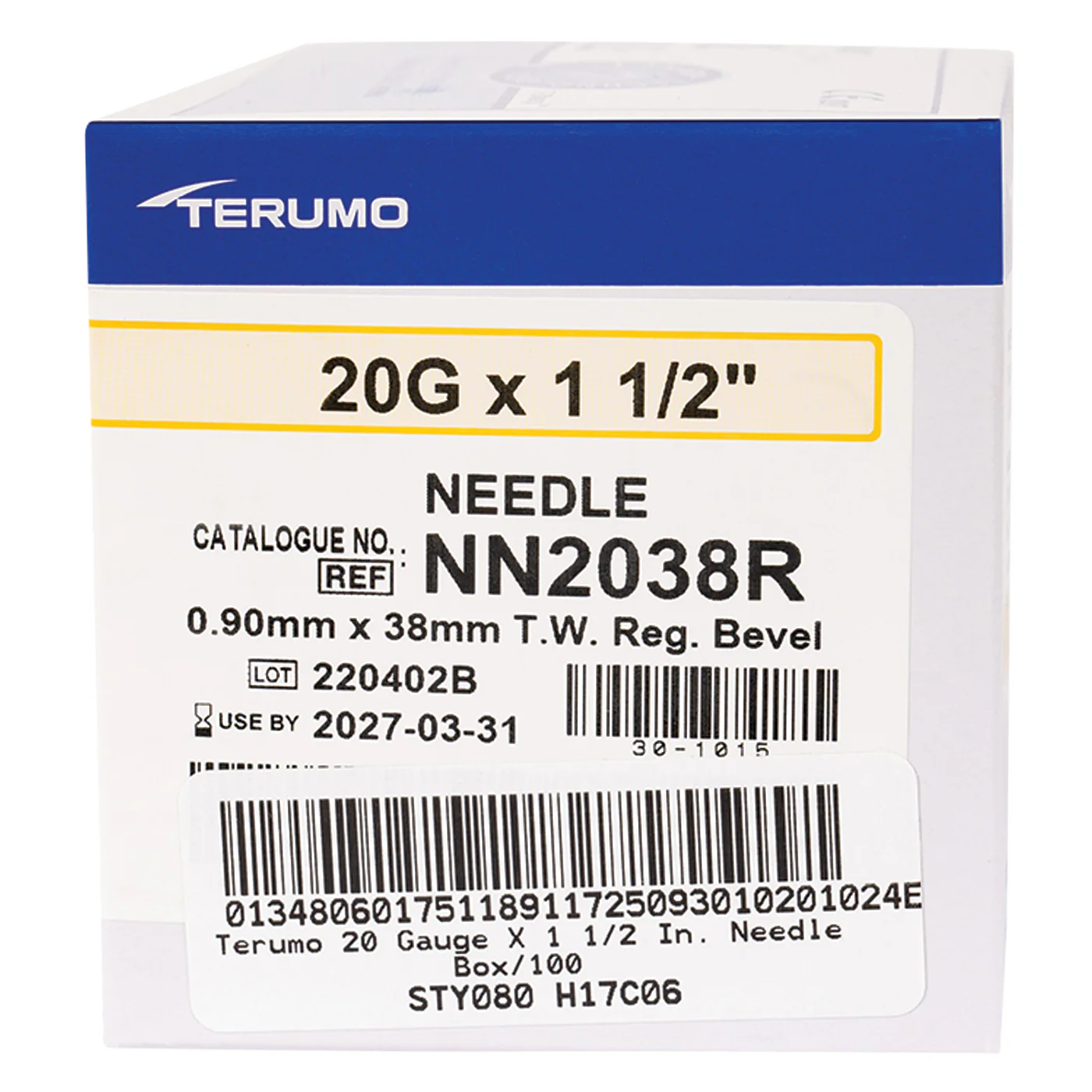 Terumo 20 Gauge x 3.8 cm Needle - Box of 100 - Image 2