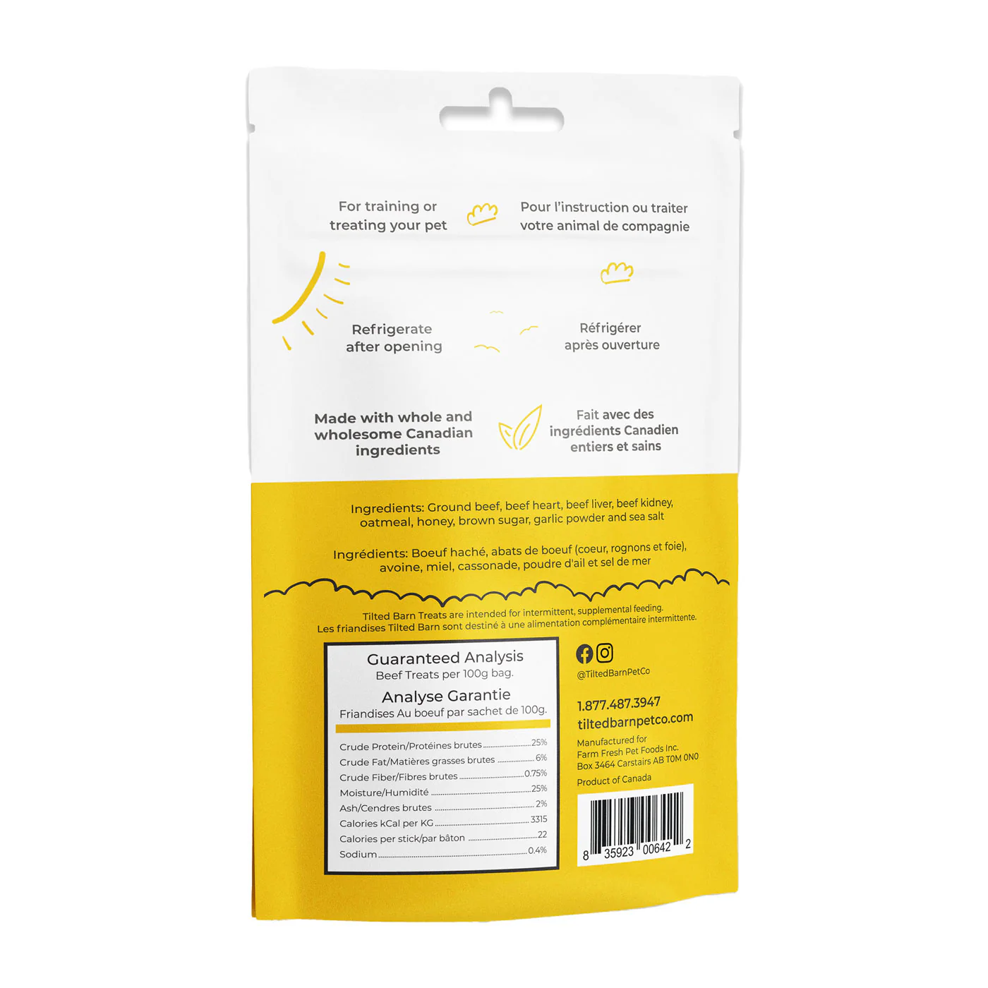 Tilted Barn Canadian Beef Treats 100 g - Image 2