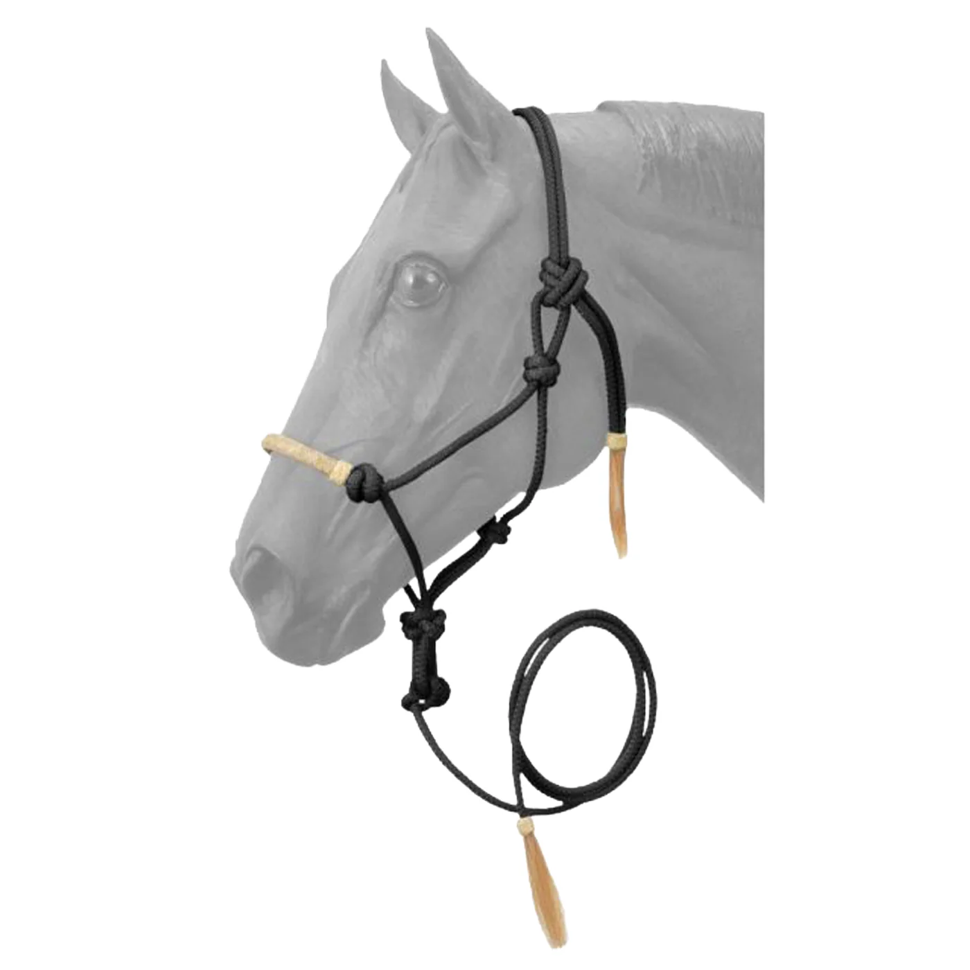 Tough1 Rawhide Noseband Rope Halter W/ Lead
