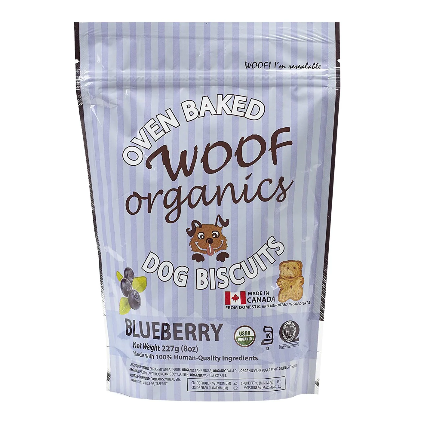 Woof Organics Blueberry Dog Treats 227 g